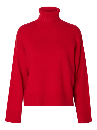Kamma LS Knit Rollneck, Equestrian Red