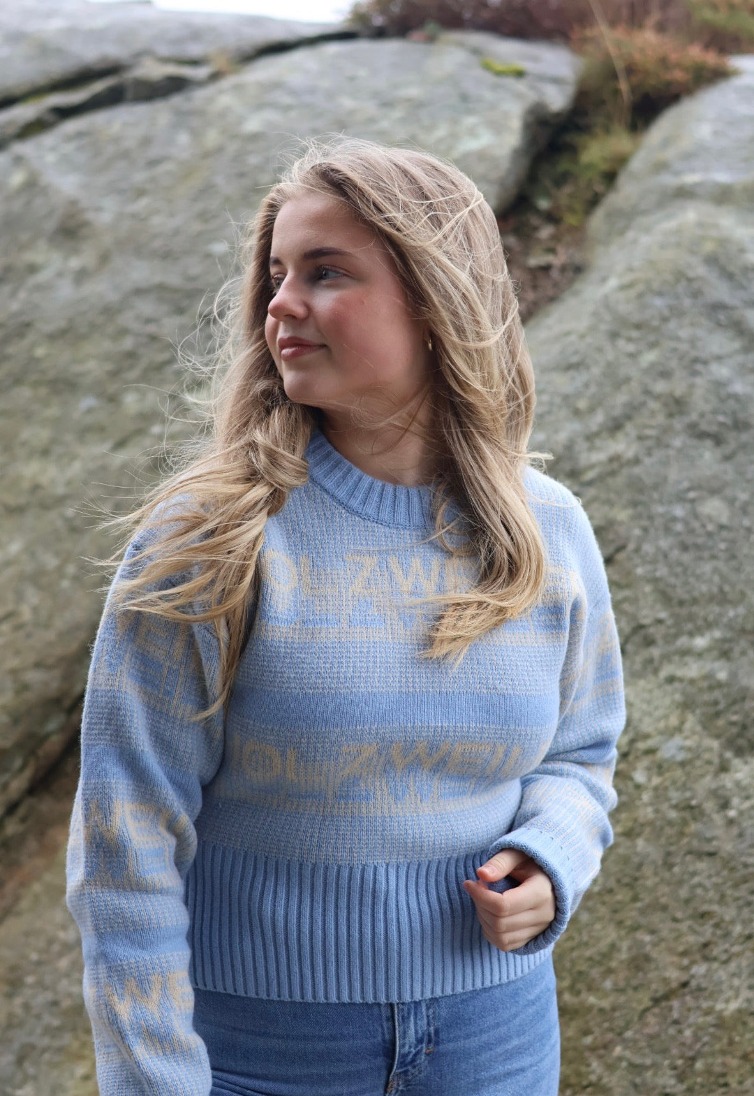 Ski Cropped Crew Lt. Blue