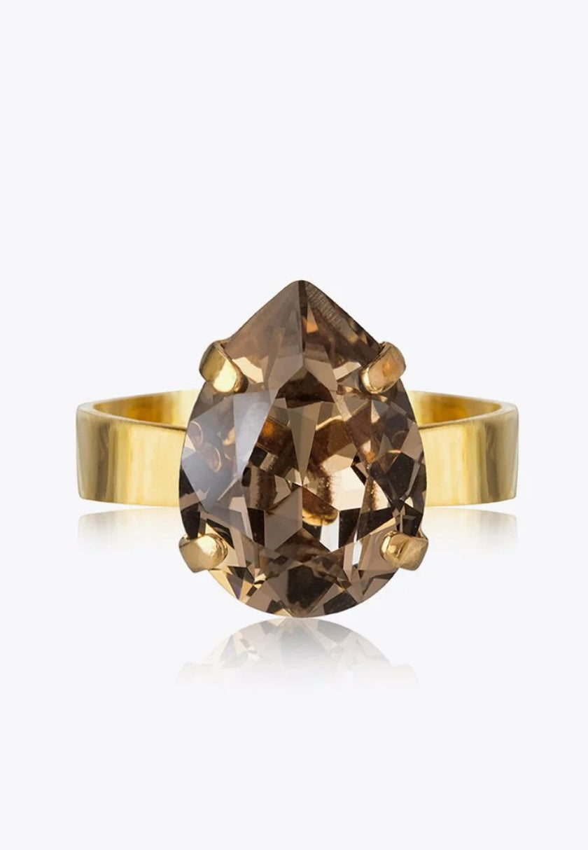 Mini Drop Ring Gold Greige