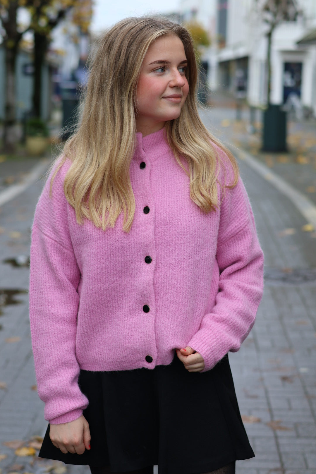 Alpha Short Cardigan, Begonia Melange