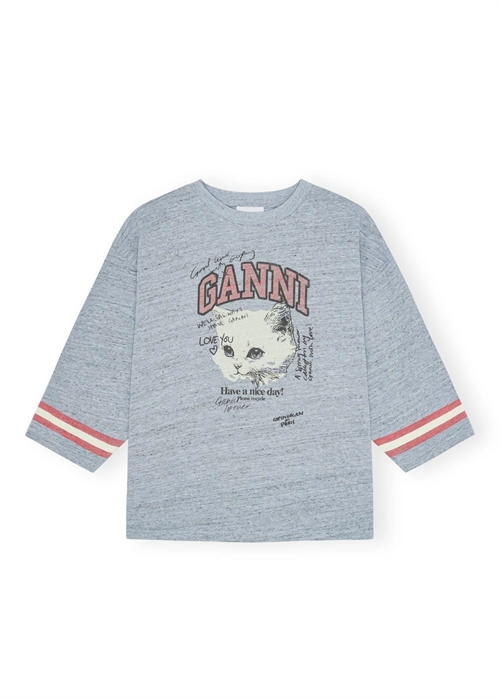 Overdyed Cotton Melange 3/4 sleeve, Baby Blue