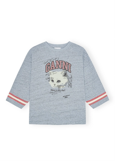 Overdyed Cotton Melange 3/4 sleeve, Baby Blue