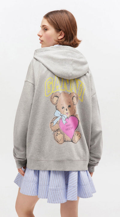 Isoli Teddy Oversized Zip Hoodie, Paloma Melange