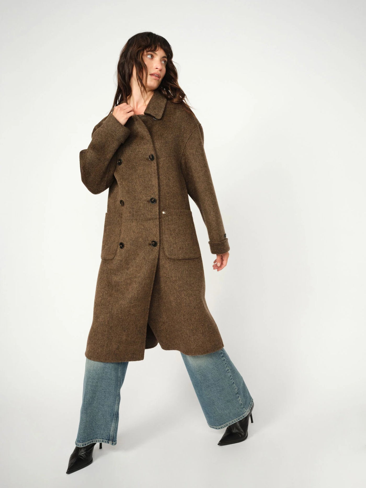 Lucca Barkley Wool Coat , Slate Black