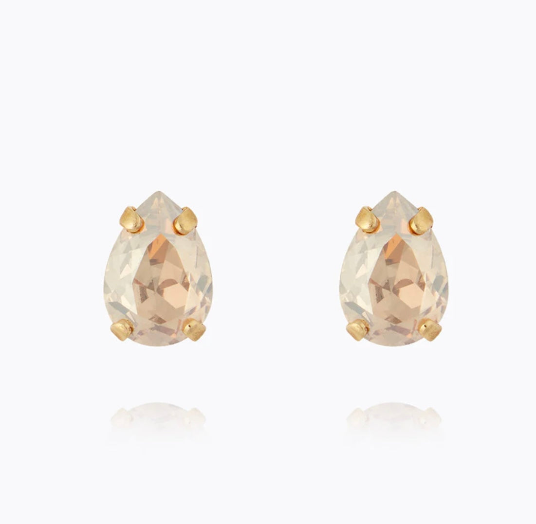 Petit Drop Stud Earrings Gold Golden Shadow