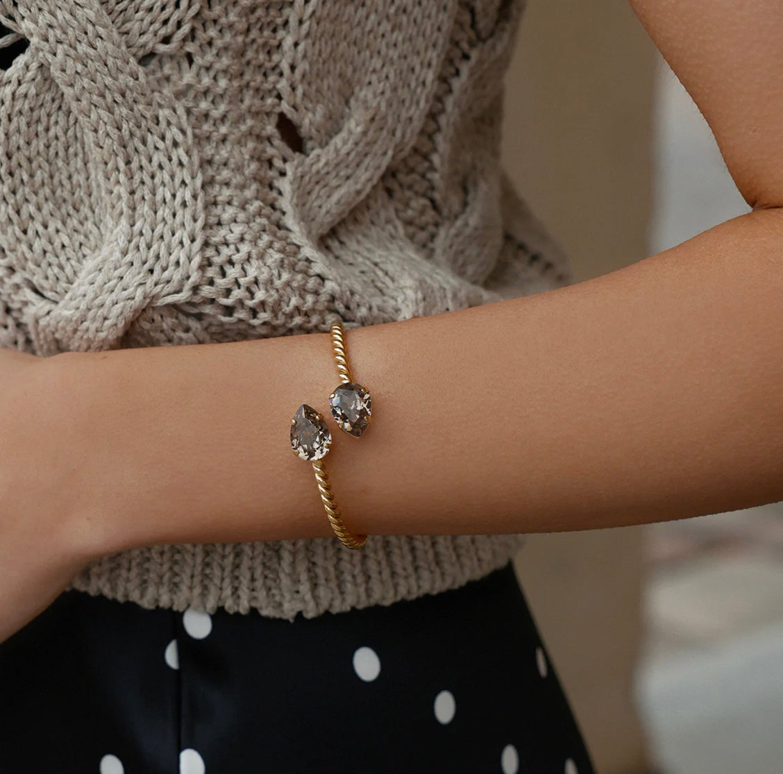 Mini Drop Bracelet Gold Greige