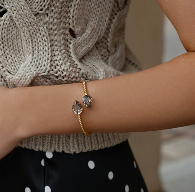 Mini Drop Bracelet Gold Greige