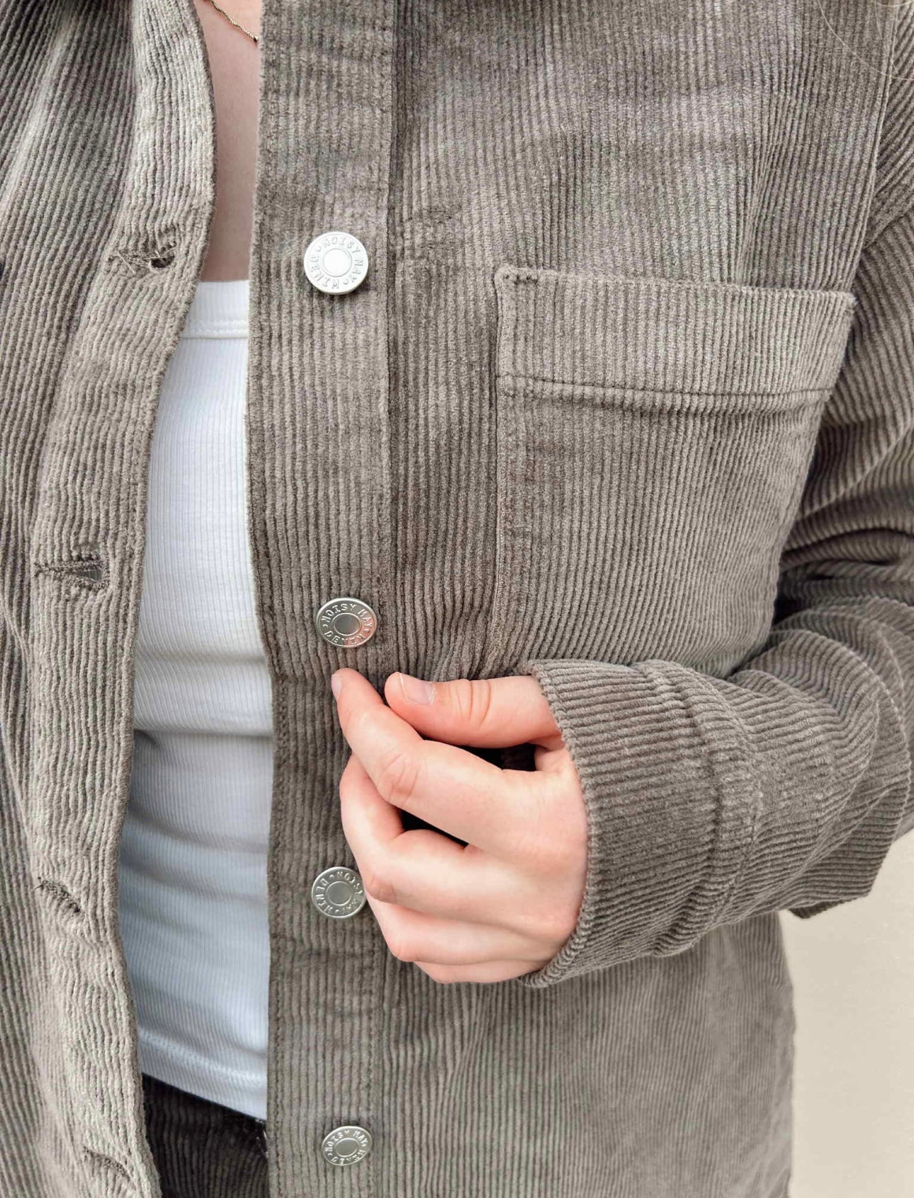 Alva LS Shacket Colored Corduroy , Morel