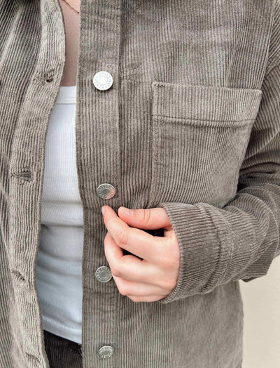 Alva LS Shacket Colored Corduroy , Morel