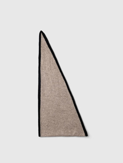 Maria Contrast Cashmere Scarf, Fungi/Black