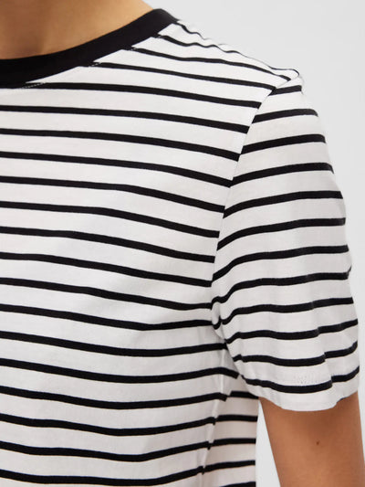 MyEssential SS Stripe O-neck Tee, Black/Bright White