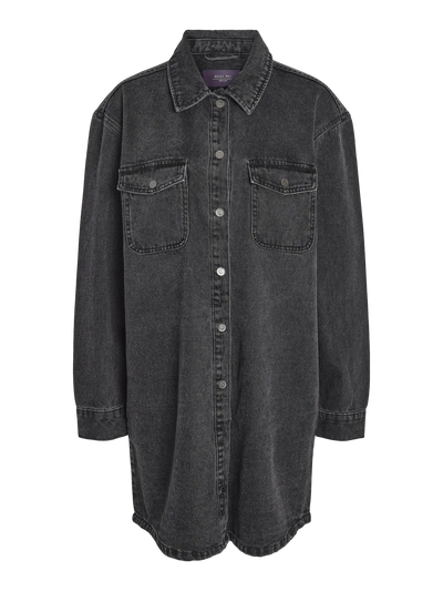 Alva LS Denim Dress, Black Denim