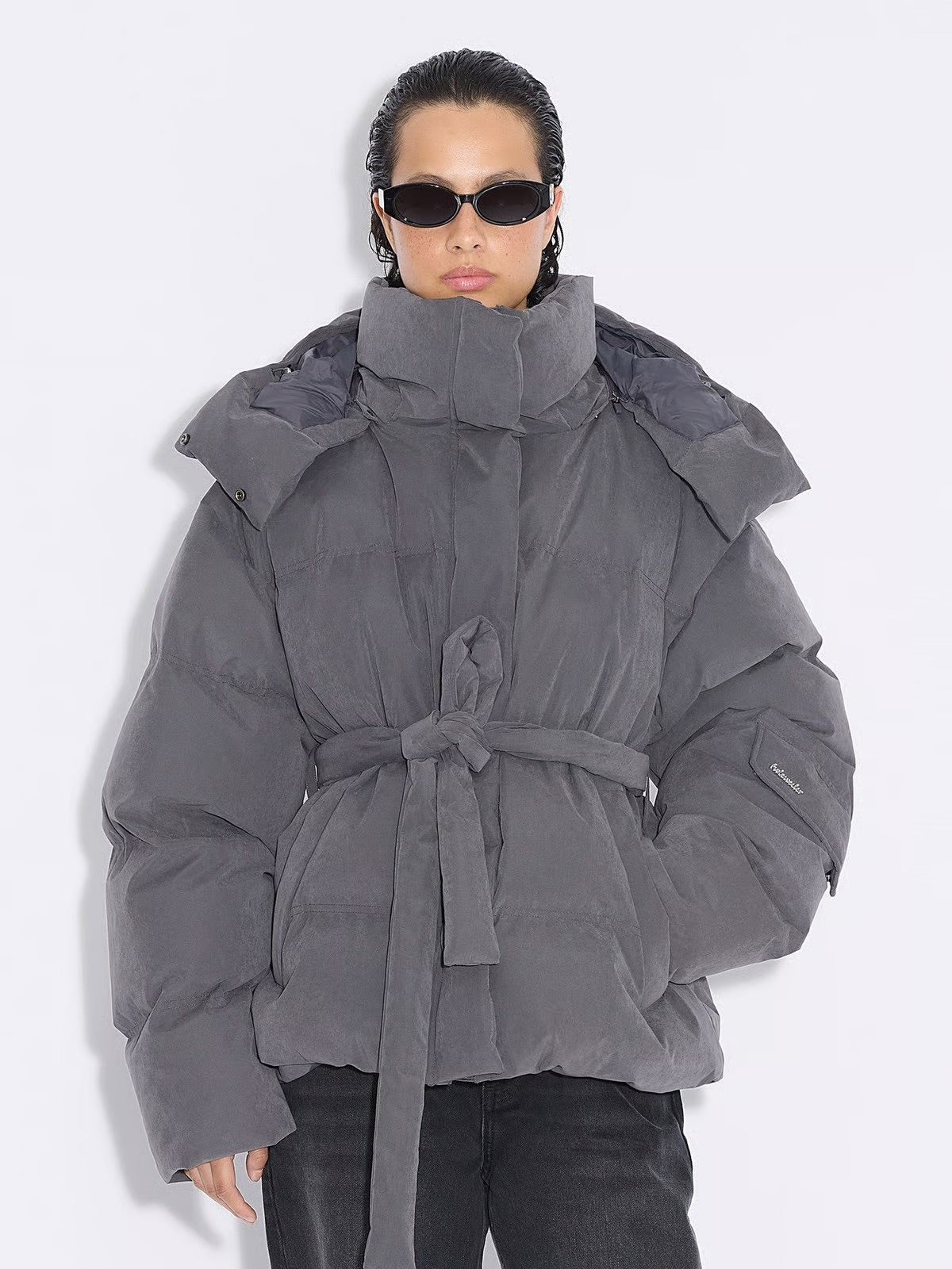 Steila Brushed Down Jacket, Grey