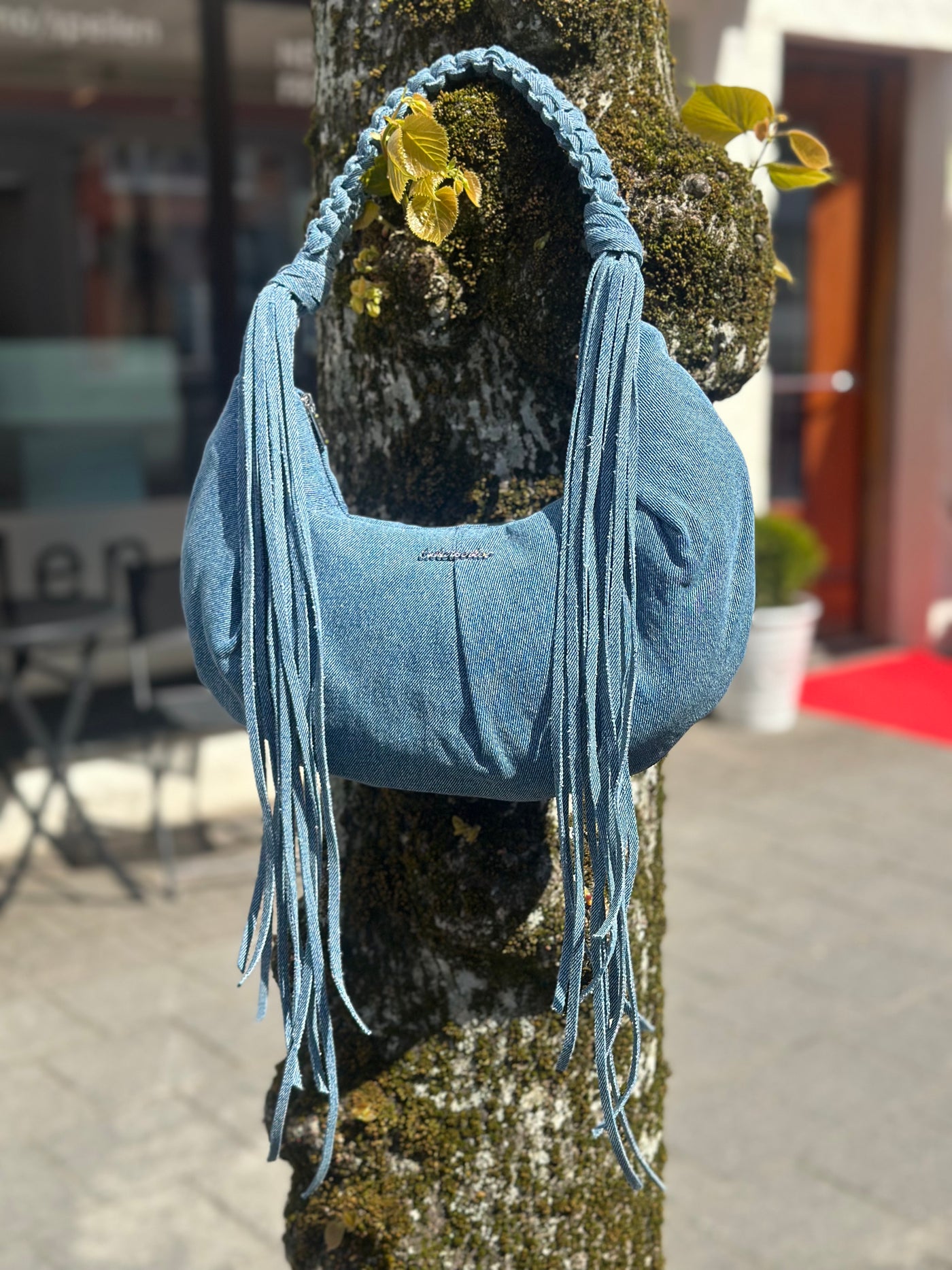 Cocoon Denim Small Bag, Mid Blue