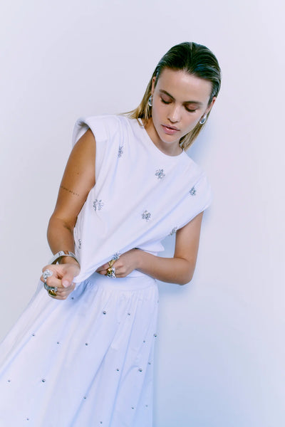 Muse Tee Crystals, Bright White