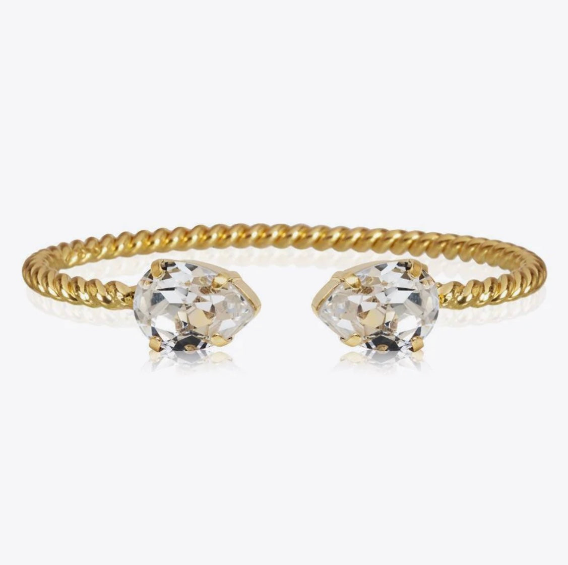 Mini Drop Bracelet Gold Crystal