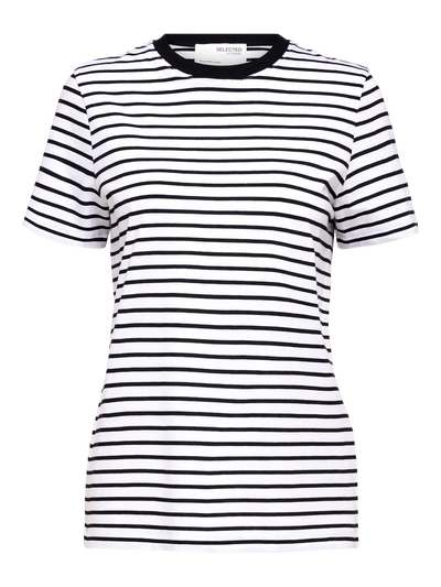 MyEssential SS Stripe O-neck Tee, Black/Bright White
