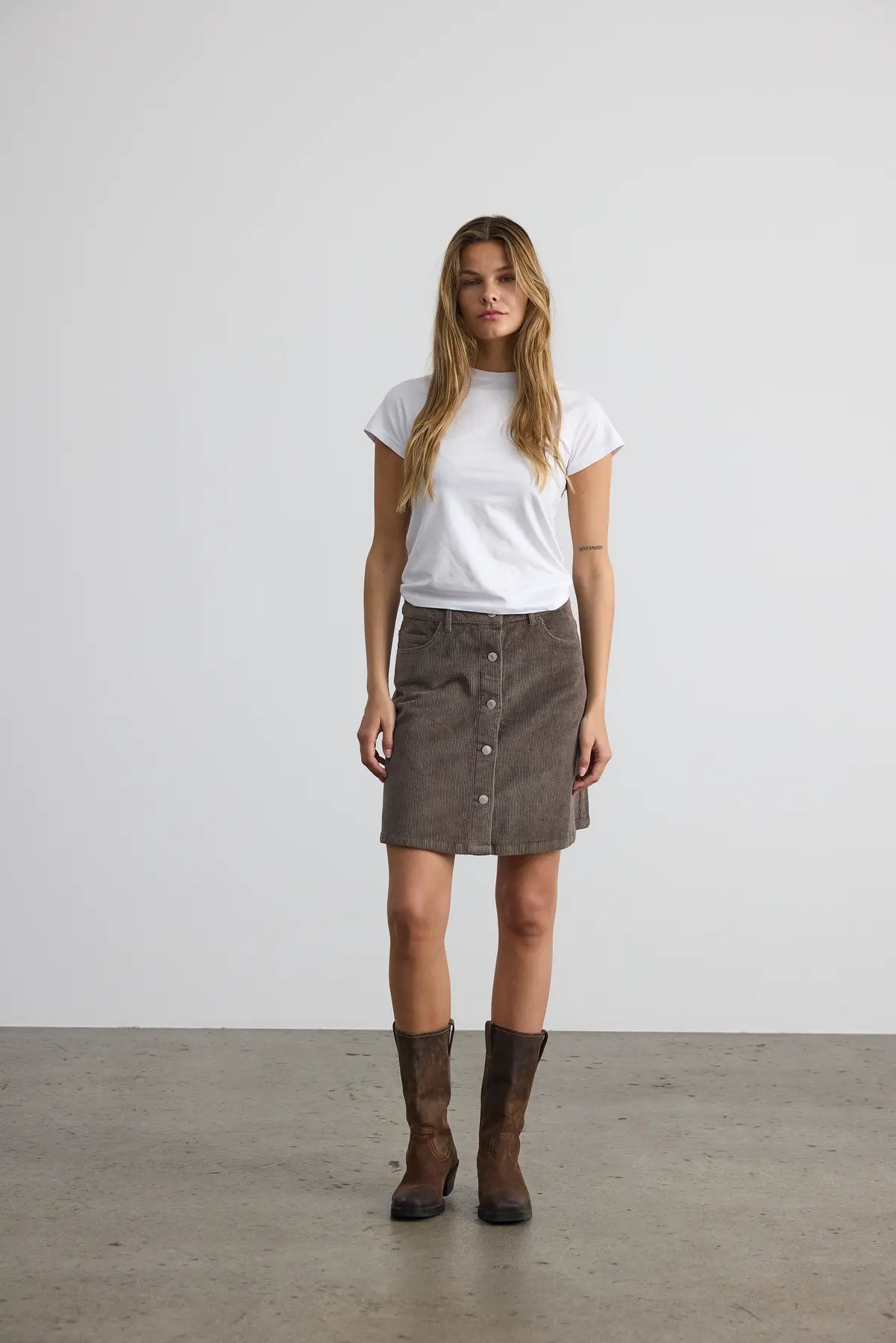 Ronnie A Shape Skirt Corduroy, Morel