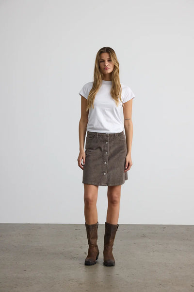 Ronnie A Shape Skirt Corduroy, Morel