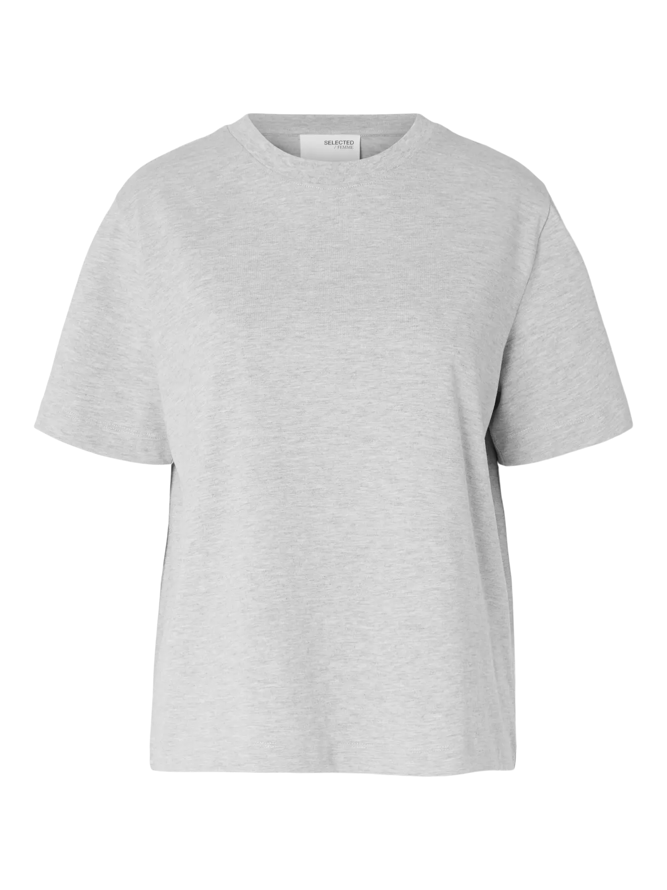 Essential SS Boxy Tee, Light Grey Melange