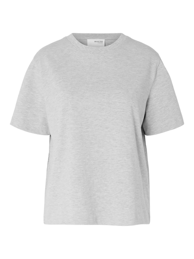 Essential SS Boxy Tee, Light Grey Melange