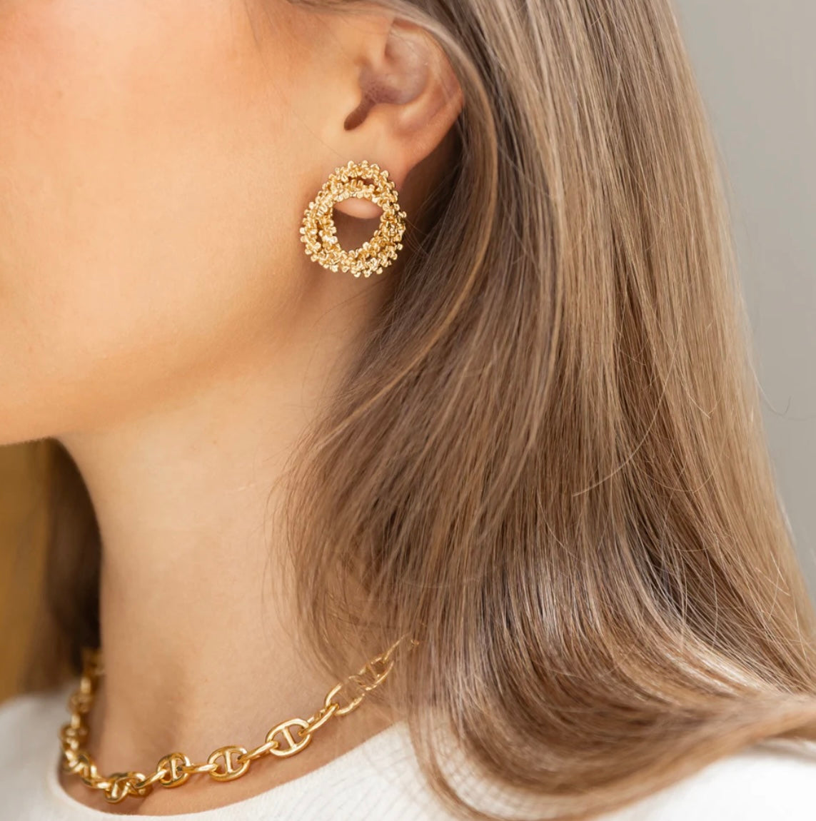 Gemma Knot Earrings Gold Gold