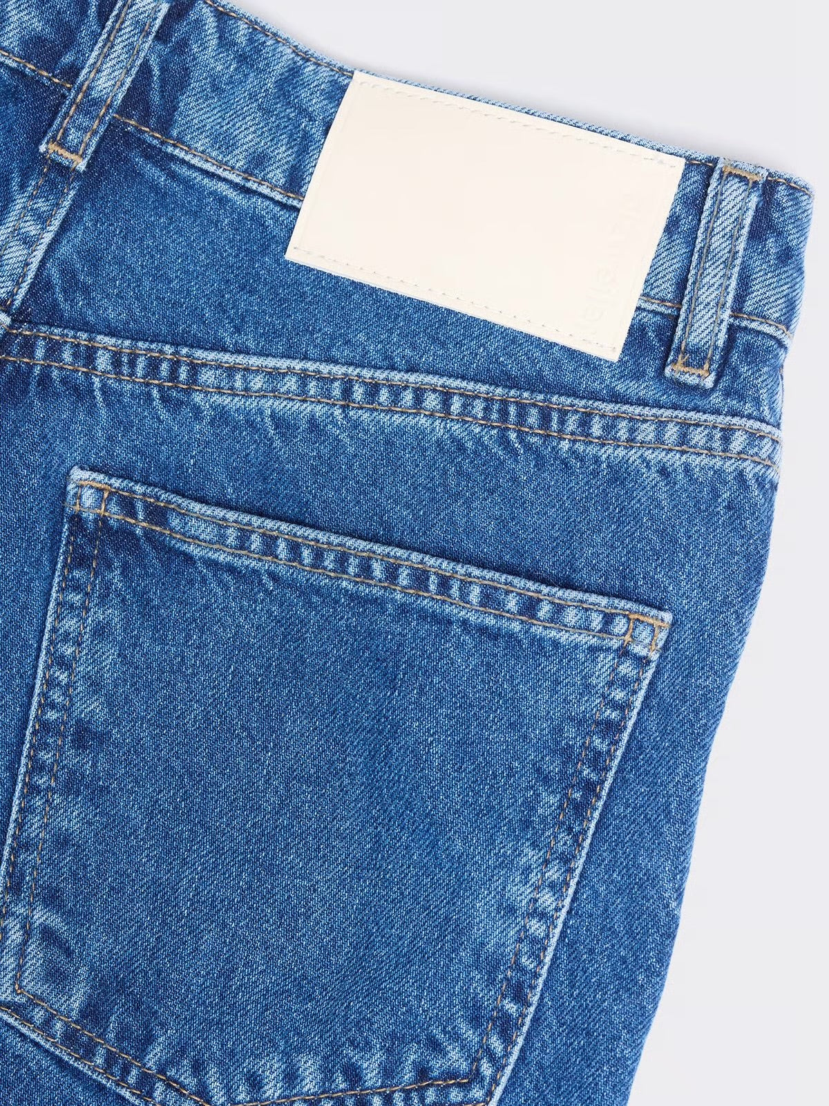 W Wide Jeans, Mid Blue