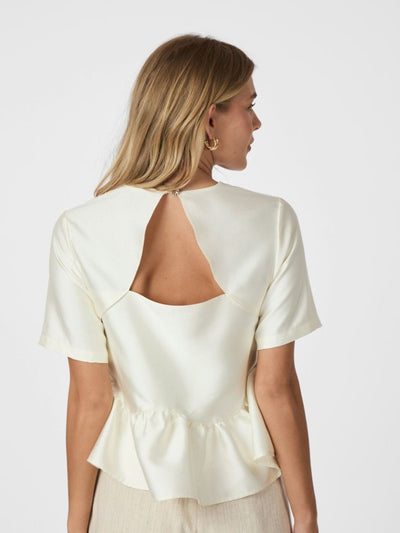 Alva Dull Satin Blouse, Ivory