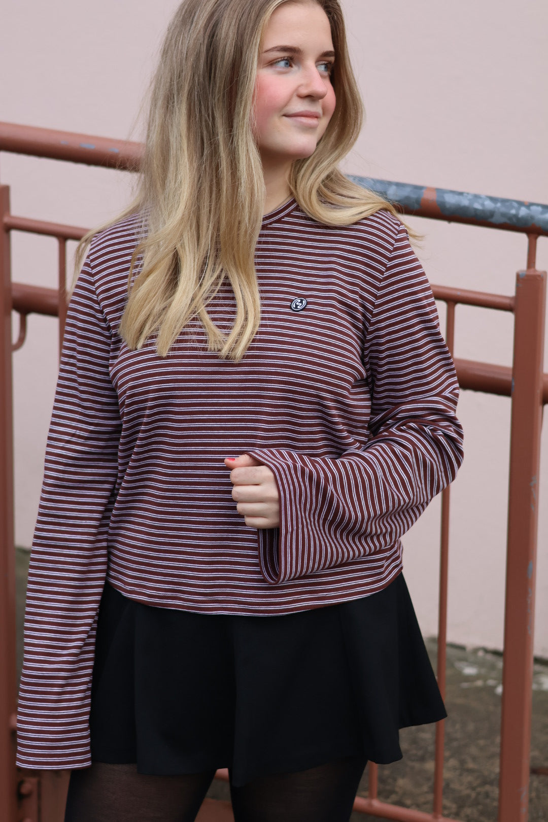 Street Stripe LS , Burgundy