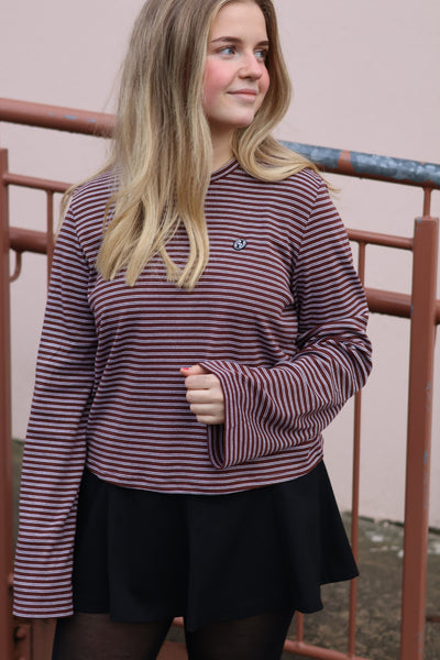 Street Stripe LS , Burgundy