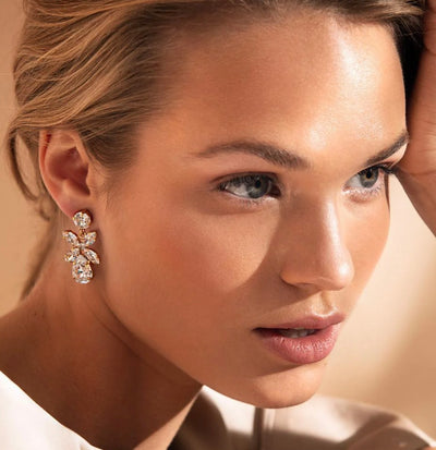 Mini Dione Earrings Gold Ceystal