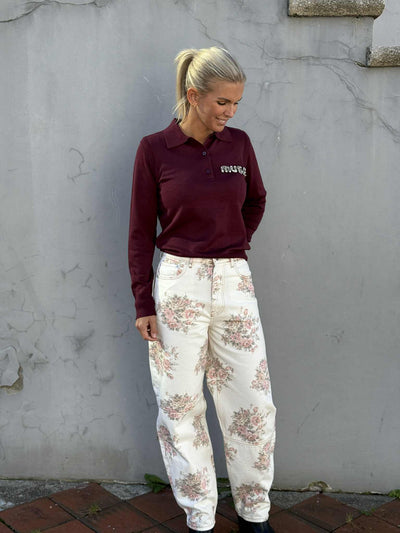 Print Denim Stary, Egret