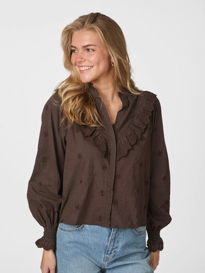 Degas Blouse, Dark Brown