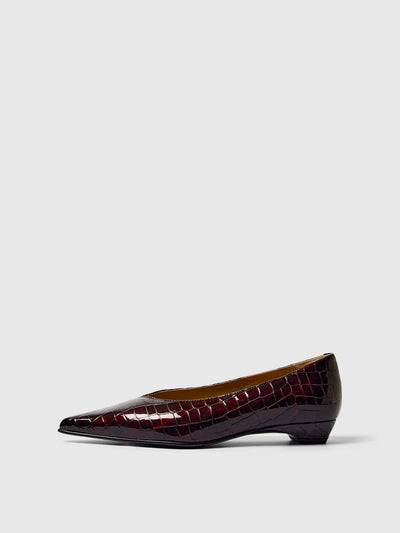 Isla Leather Pump, Fig Detail Croco