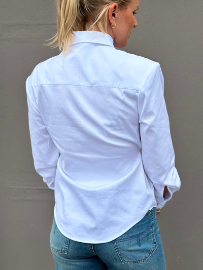 Nicolina Slim LS Shirt , Bright White