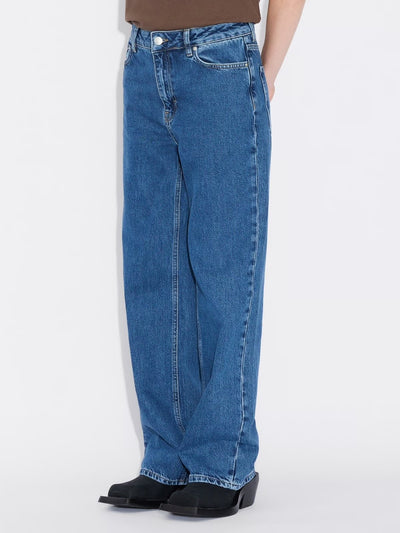 W Wide Jeans, Mid Blue