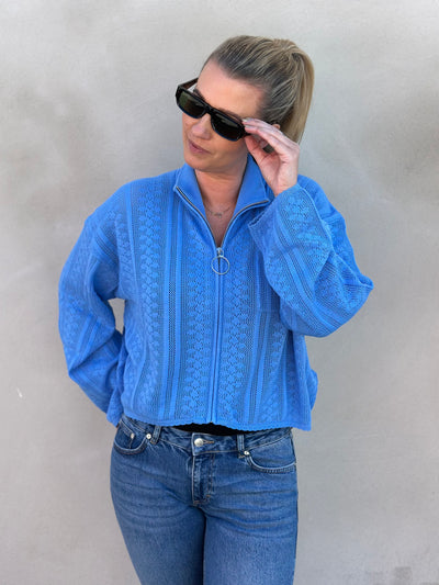 Tine Crochet Cardigan, Blue