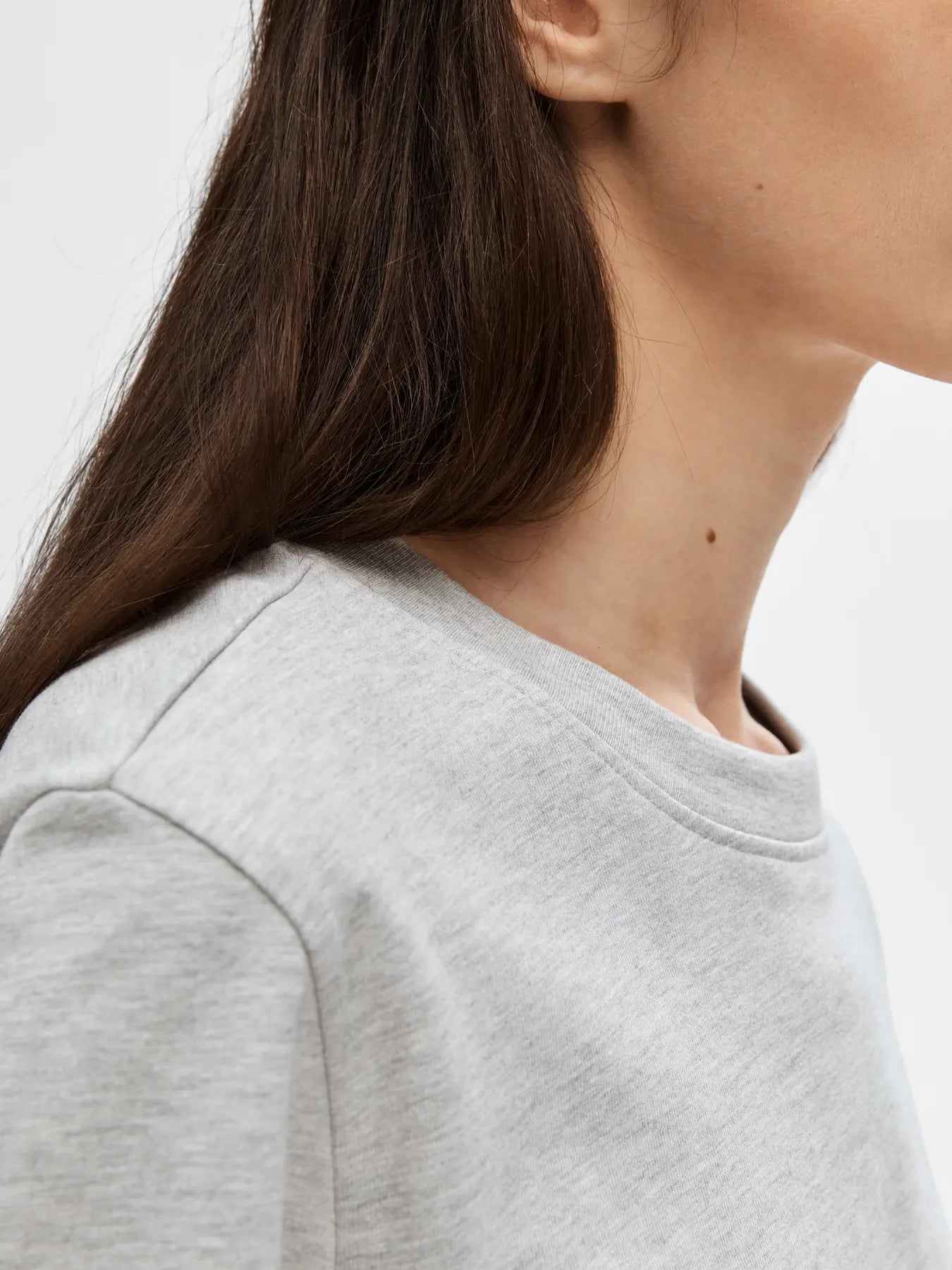 Essential SS Boxy Tee, Light Grey Melange