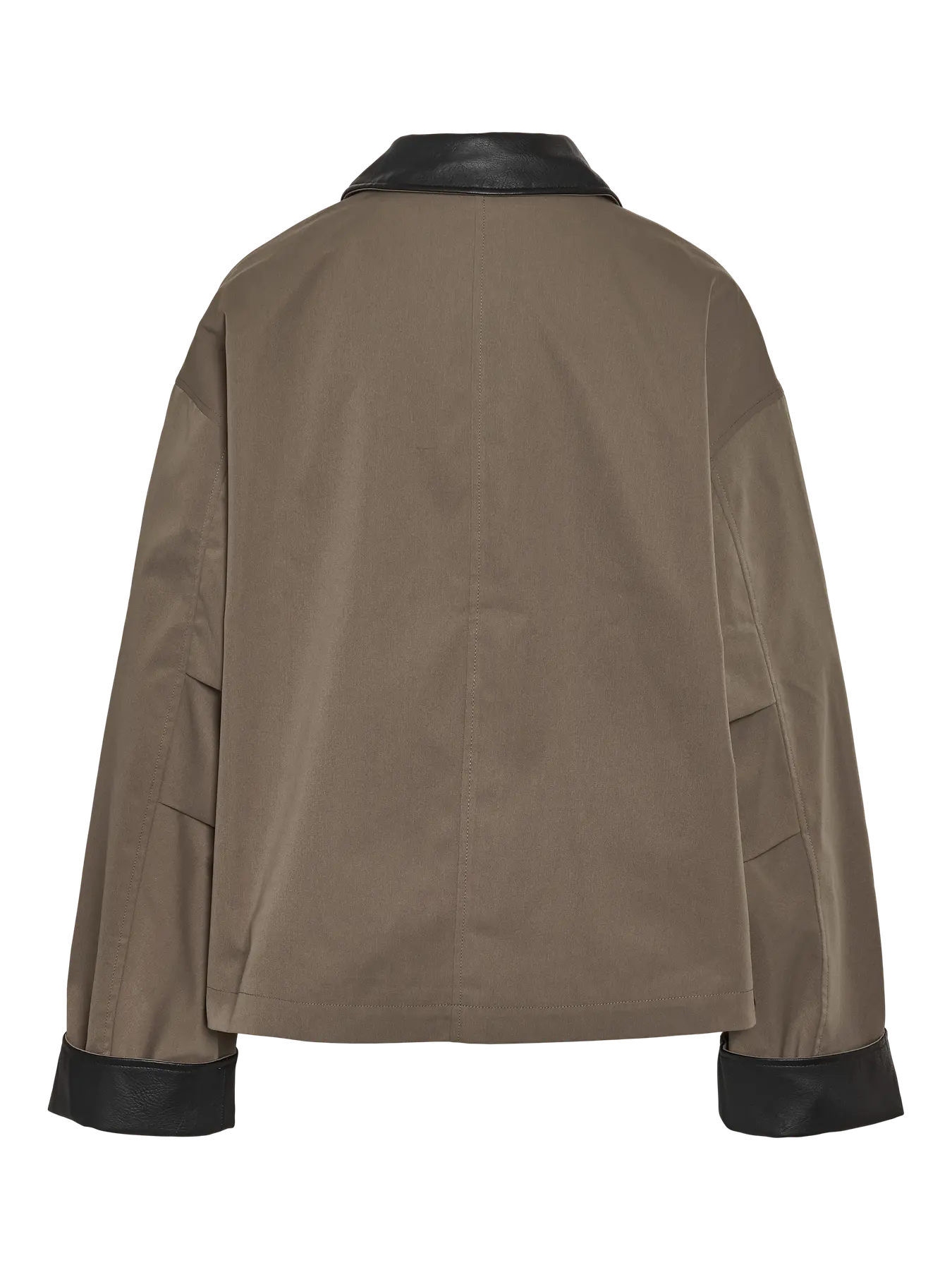 Nora PU Collar Jacket , Morel/Black