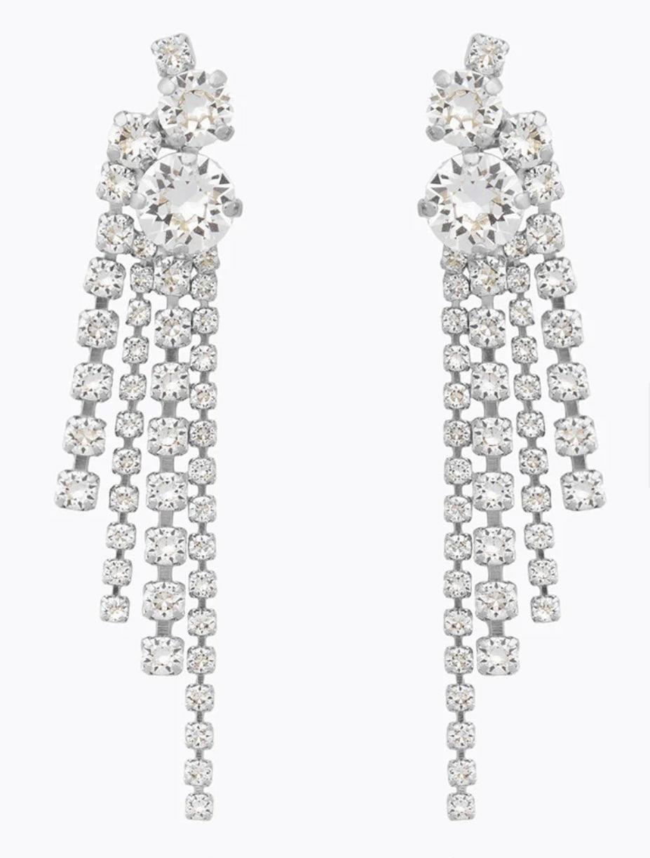 Amy earrings Rhodium Crystal