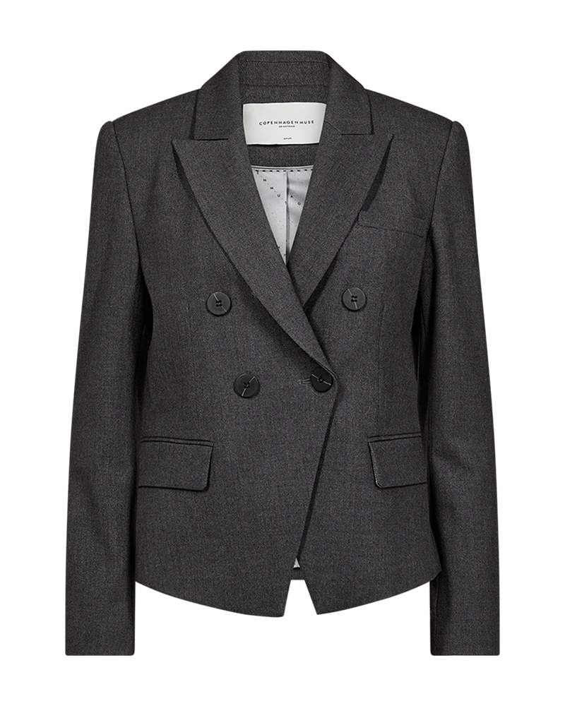 Tailor Double Breasted Short Blazer, Grey
