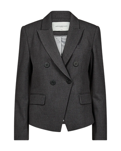 Tailor Double Breasted Short Blazer, Grey