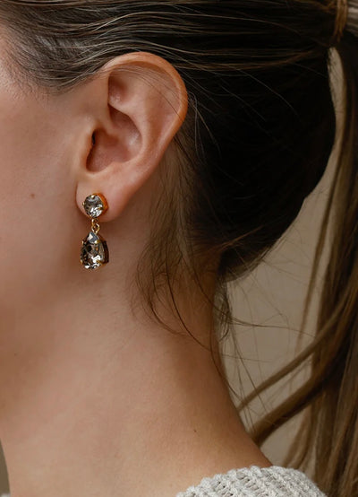 Mini Drop Earrings Gold Greige