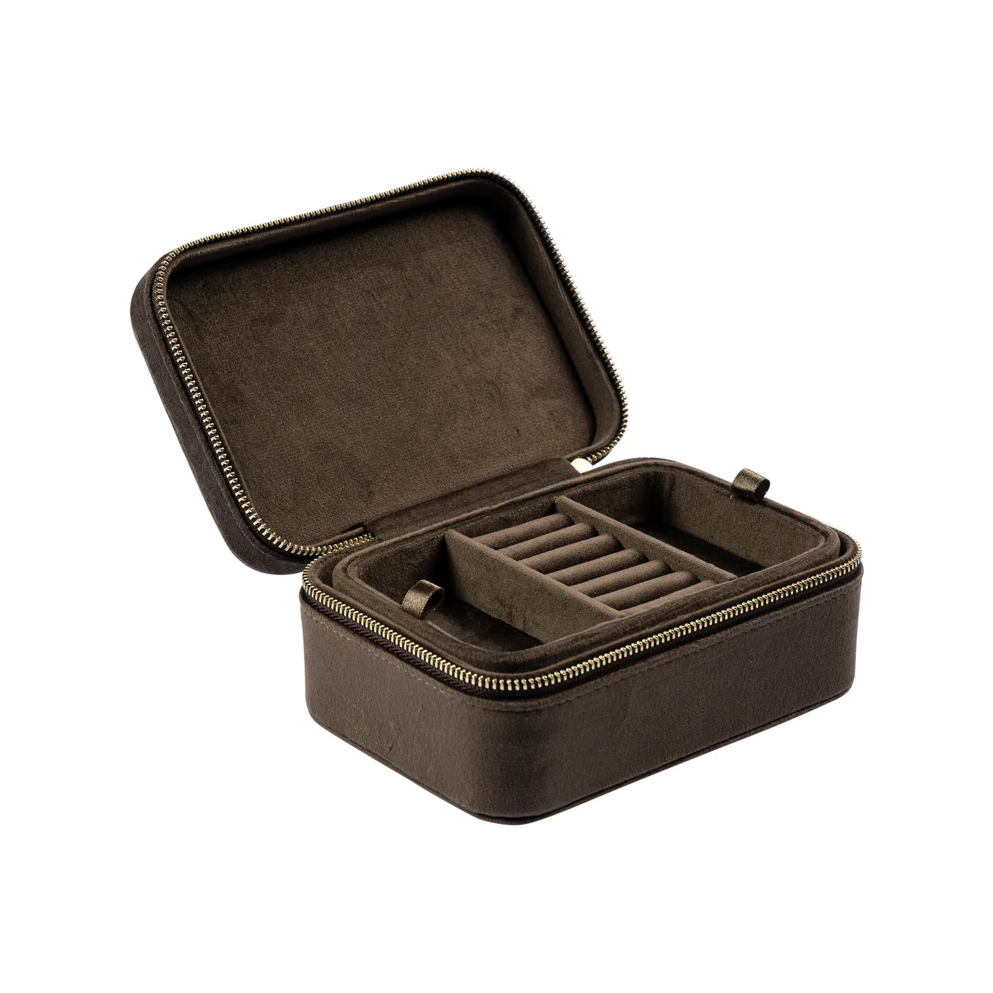 Velvet Jewellery Box, Chocolate Brown