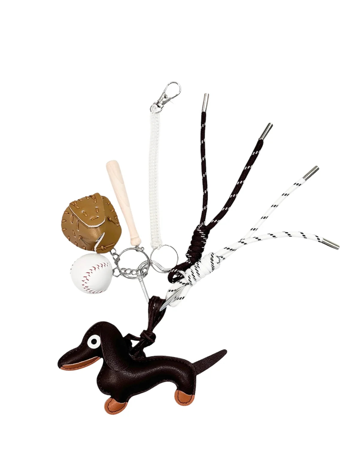 Dachs w/Baseball Bag Charm, Chocolate Brown