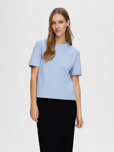Essential SS Boxy Tee, Cashmere Blue