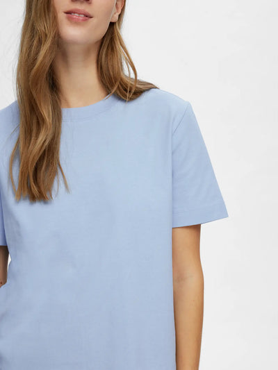 Essential SS Boxy Tee, Cashmere Blue