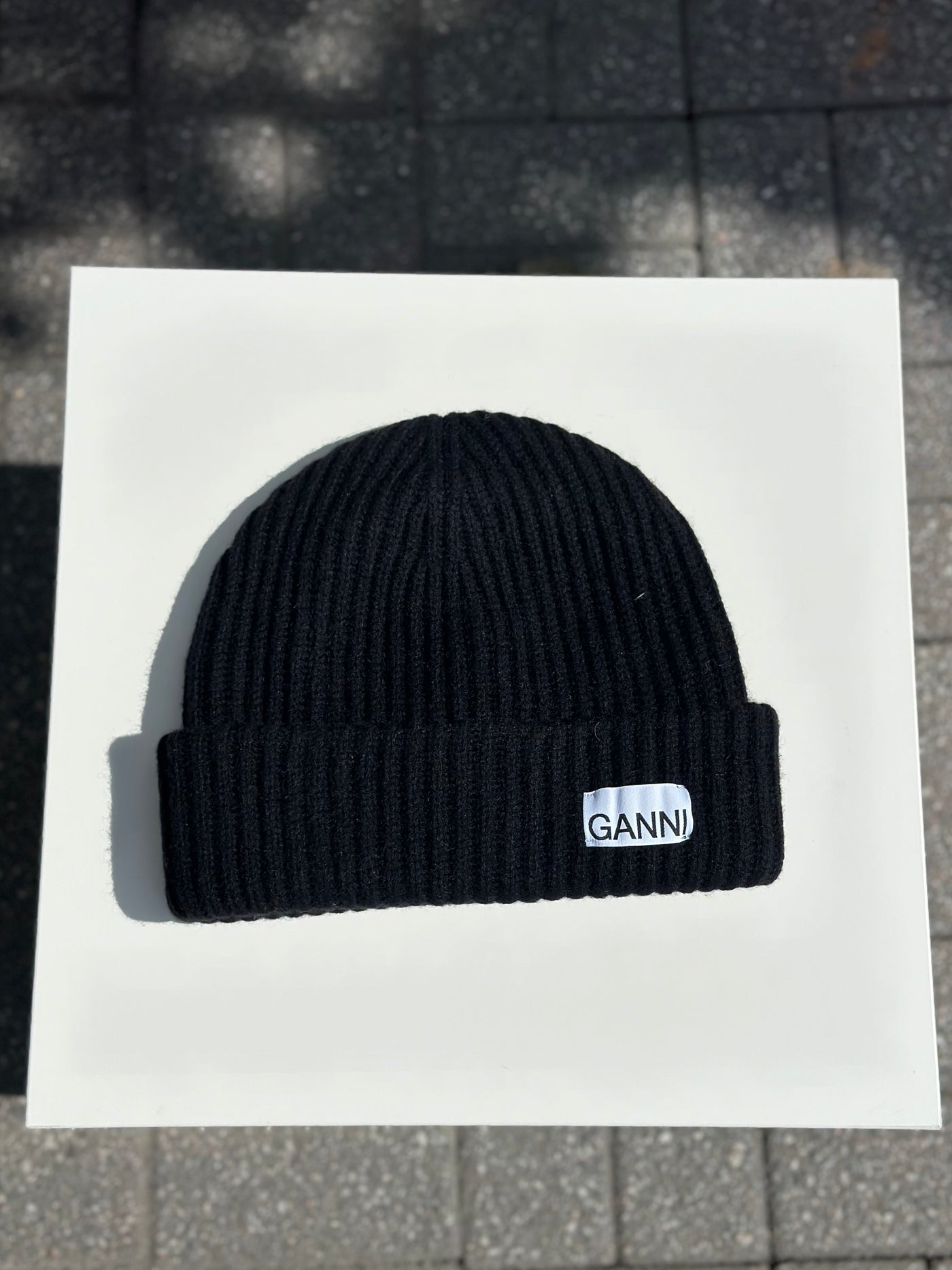 Structure Rib Beanie, Black